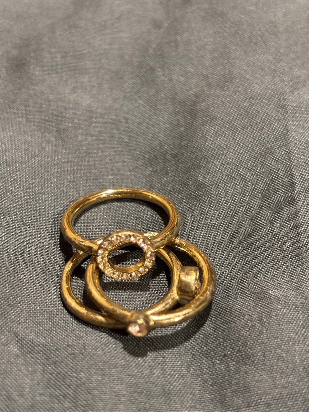 Coach Gold Open Circle Halo Ringset